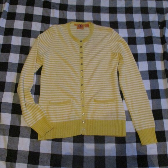 Tory Burch Sweaters - Tory Burch Stripe Cashmere Cardigan Sweater  M